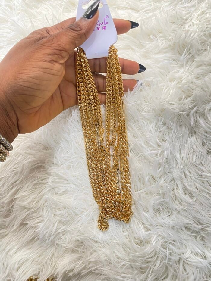 DURABLE SUNBELLE GOLD REPLICA CUBAN CHAIN DESIGN 2 (SHORT) - Image 2