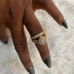 QUALITY ZIRCONIA STEEL WEDDING RING NEW SET GOLD SIZE 8