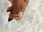QUALITY ZIRCONIA STEEL WEDDING RING NEW SET GOLD SIZE 8