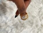 QUALITY ZIRCONIA STEEL WEDDING RING NEW SET GOLD SIZE 9 - Image 2