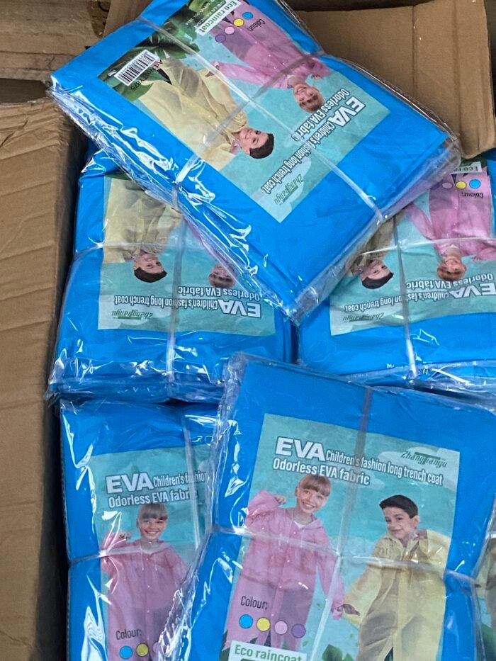 KIDS EVA HEAVY GUAGE WATERPROOF VINYL RAINCOAT - Image 7