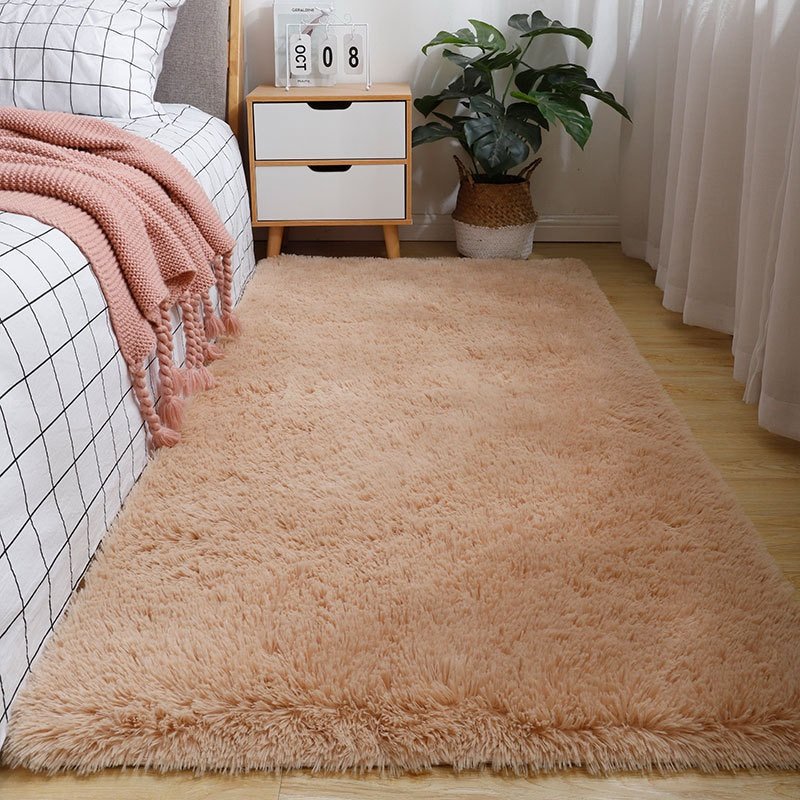 img_9015 140*200CM QUALITY DECOR PLAIN PLUSH FLUFFY ROUND RABBIT FUR RUG FOR LIVING ROOM AESTHETICS - Image 1
