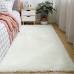 160*200CM QUALITY DECOR  PLAIN PLUSH FLUFFY ROUND RABBIT FUR RUG FOR LIVING ROOM AESTHETICS
