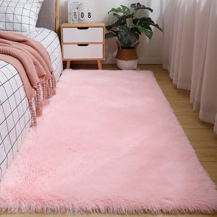 80*120CM QUALITY DECOR  PLAIN PLUSH FLUFFY ROUND RABBIT FUR RUG FOR LIVING ROOM AESTHETICS - Image 3
