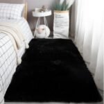 100*120CM QUALITY DECOR  PLAIN PLUSH FLUFFY ROUND RABBIT FUR RUG FOR LIVING ROOM AESTHETICS - Image 3