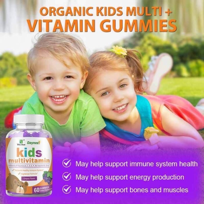 DAYNEE ORGANIC KIDS MULTIVITAMINS (A, C, D, E, K, BS INOSITOL & ZINC) GUMMIES - Image 2