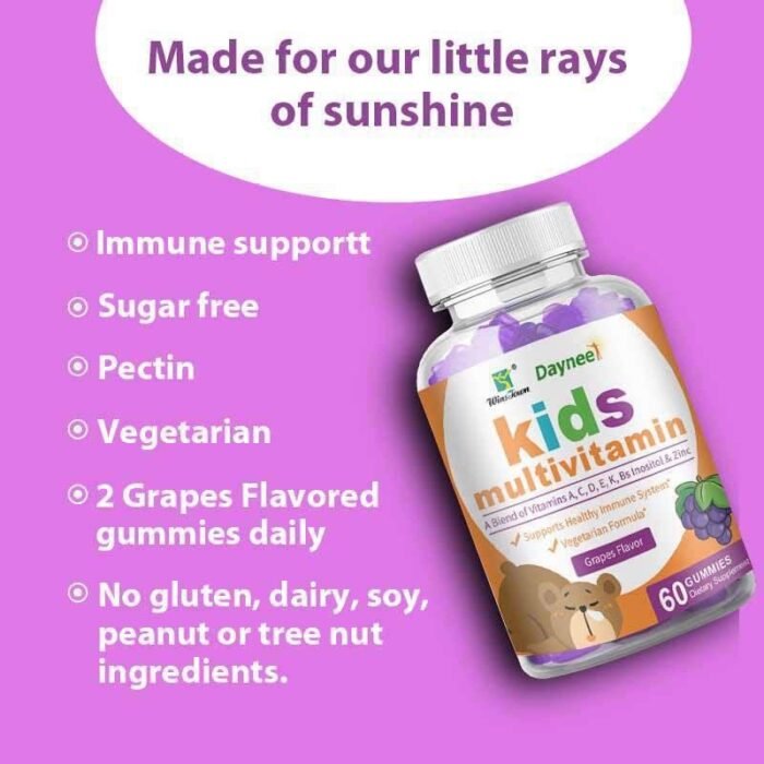 DAYNEE ORGANIC KIDS MULTIVITAMINS (A, C, D, E, K, BS INOSITOL & ZINC) GUMMIES - Image 3