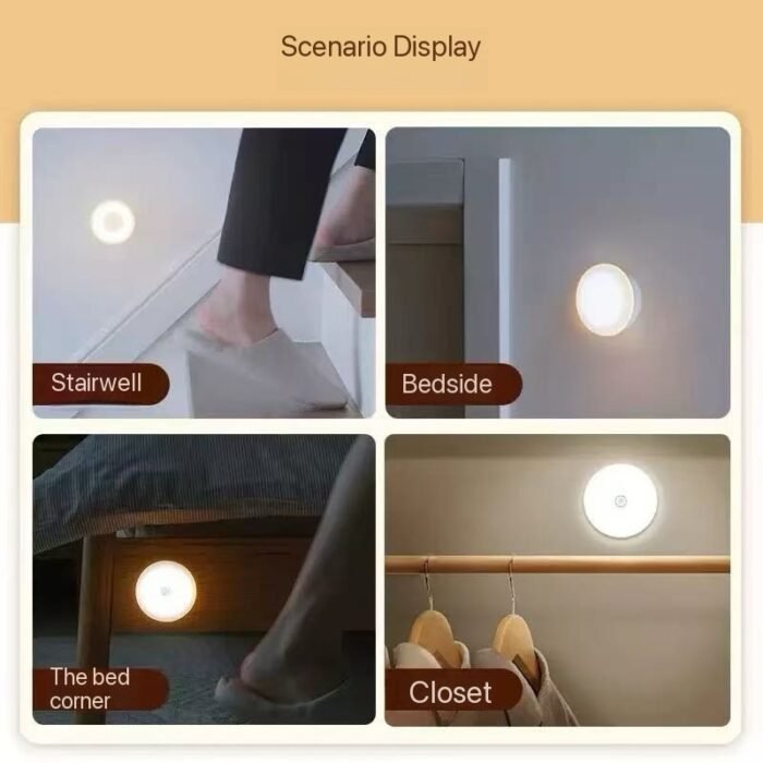 1pc Motion-Sensor Night Light  And Long Press to Adjust Brightness, Suitable forBedrooms, Hallways, Cabinets, And Corridors. - Image 5