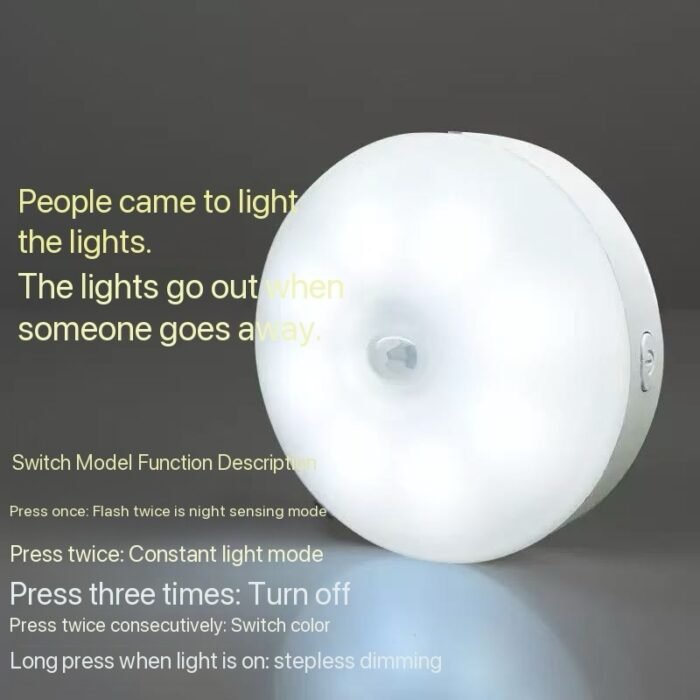 1pc Motion-Sensor Night Light  And Long Press to Adjust Brightness, Suitable forBedrooms, Hallways, Cabinets, And Corridors. - Image 6