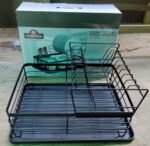 FANCY QUALITY DOUBLE STEP DISH RACK WITH CUP AND SPOON HOLDER DESIGN 3 - Image 2