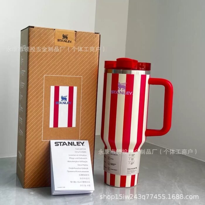 1.2LTR QUALITY ORIGINAL STRIPE STANLEY H20 QUENCHER CUP WITH STRAW DESIGN 3 - Image 3