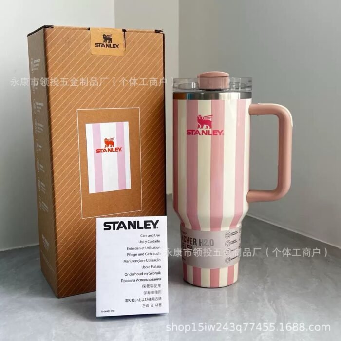 1.2LTR QUALITY ORIGINAL STRIPE STANLEY H20 QUENCHER CUP WITH STRAW DESIGN 3 - Image 6