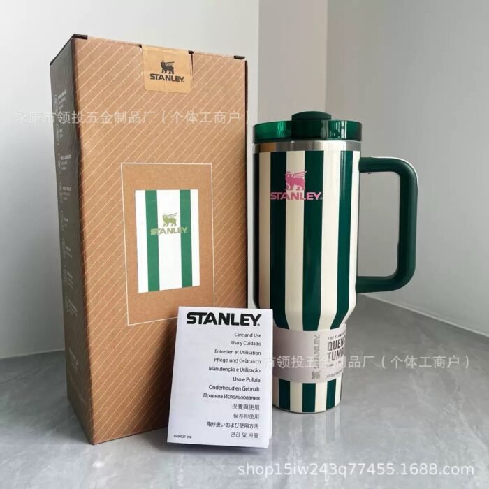 1.2LTR QUALITY ORIGINAL STRIPE STANLEY H20 QUENCHER CUP WITH STRAW DESIGN 3 - Image 8