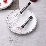 1Pcs Multifunctional Rotary Manual Egg Beater Mixer Mini Kitchen Egg Whisk Bake Tool Egg Agitator Stainless Steel Eco-Friendly