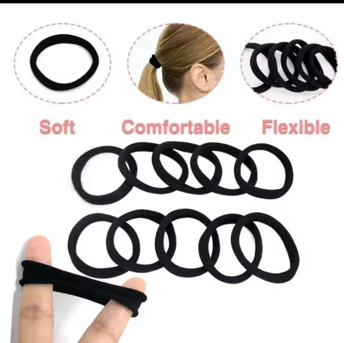 10pc seamless rubber band head rope high elastic hair rope hair band - Image 3