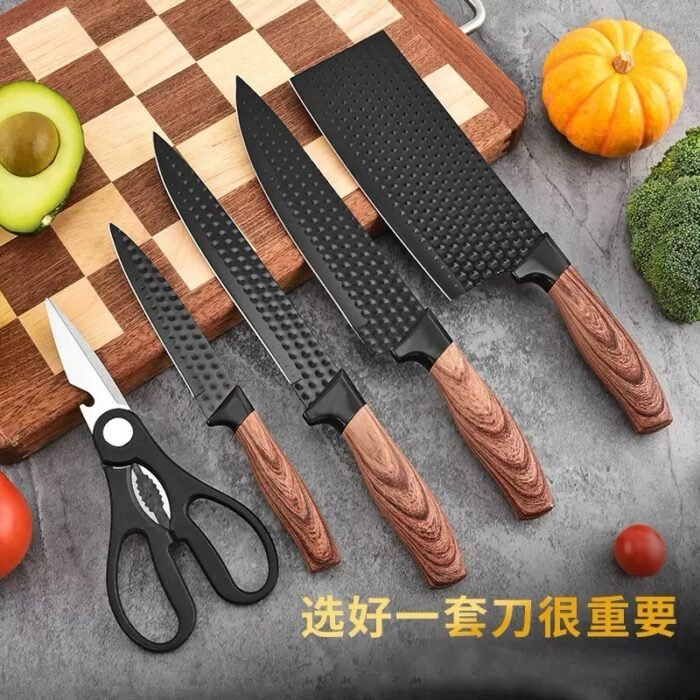 HIGH QUALITY WOODEN HANDLE KITCHEN KNIFE SET & PEELER(The knifes are very very very Sharp) - Image 3