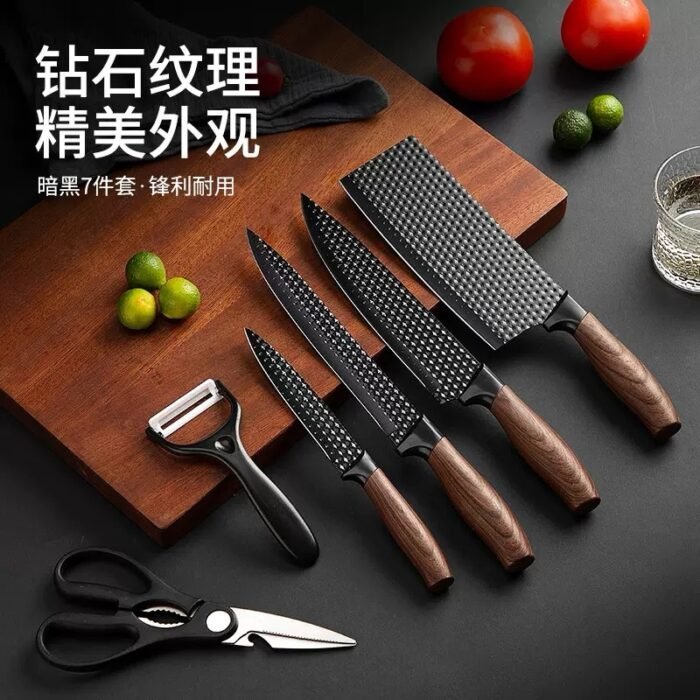 HIGH QUALITY WOODEN HANDLE KITCHEN KNIFE SET & PEELER(The knifes are very very very Sharp) - Image 5
