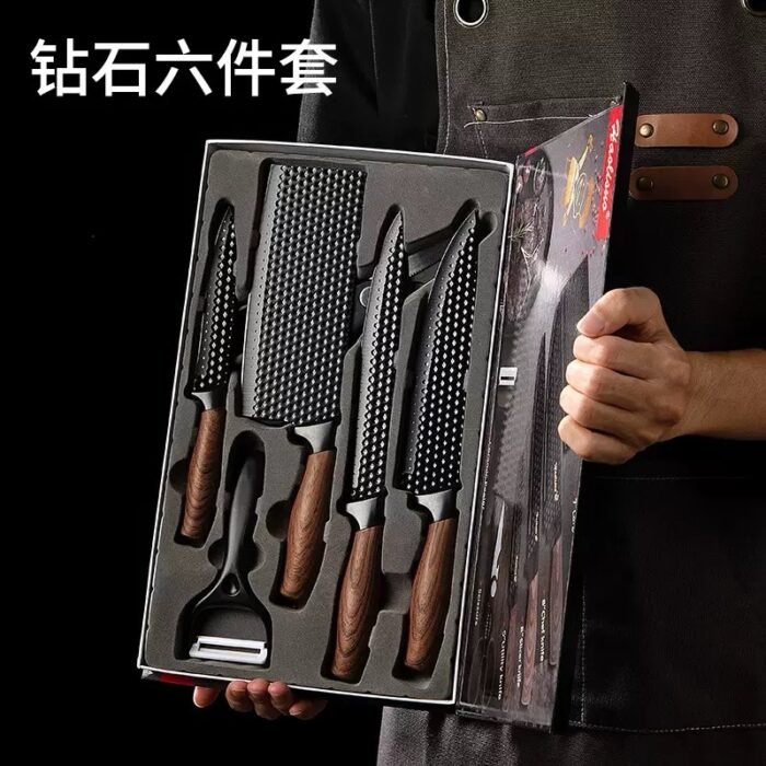 HIGH QUALITY WOODEN HANDLE KITCHEN KNIFE SET & PEELER(The knifes are very very very Sharp) - Image 2