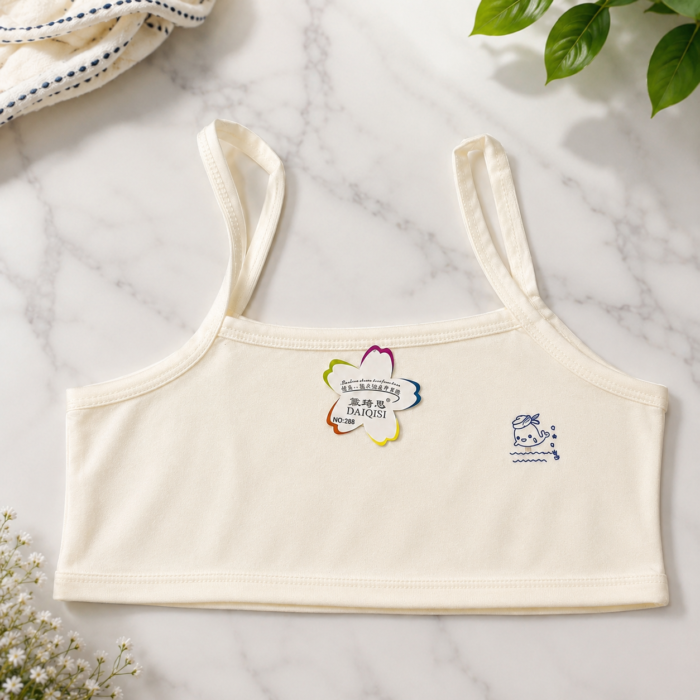 6PC COMBO DESIGN KIDDIES CUTE BRALETTE SINGLET AGE 6-8•••Random design selection - Image 8