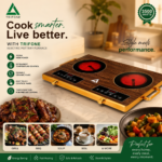 TRIFONE INFRARED INDUCTION LOW POWER CONSUMPTION COOKER DOUBLE FACE BURNER 3500WATT - Image 2