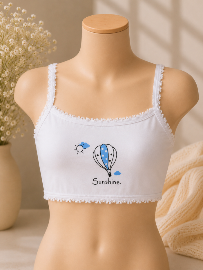 6PC COMBO DESIGN KIDDIES CUTE BRALETTE SINGLET AGE 6-8•••Random design selection - Image 5