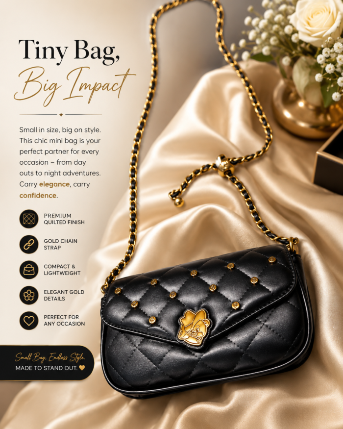 QUALITY PURE LEATHER MINI LOMG HANDLE BAG 004 - Image 2