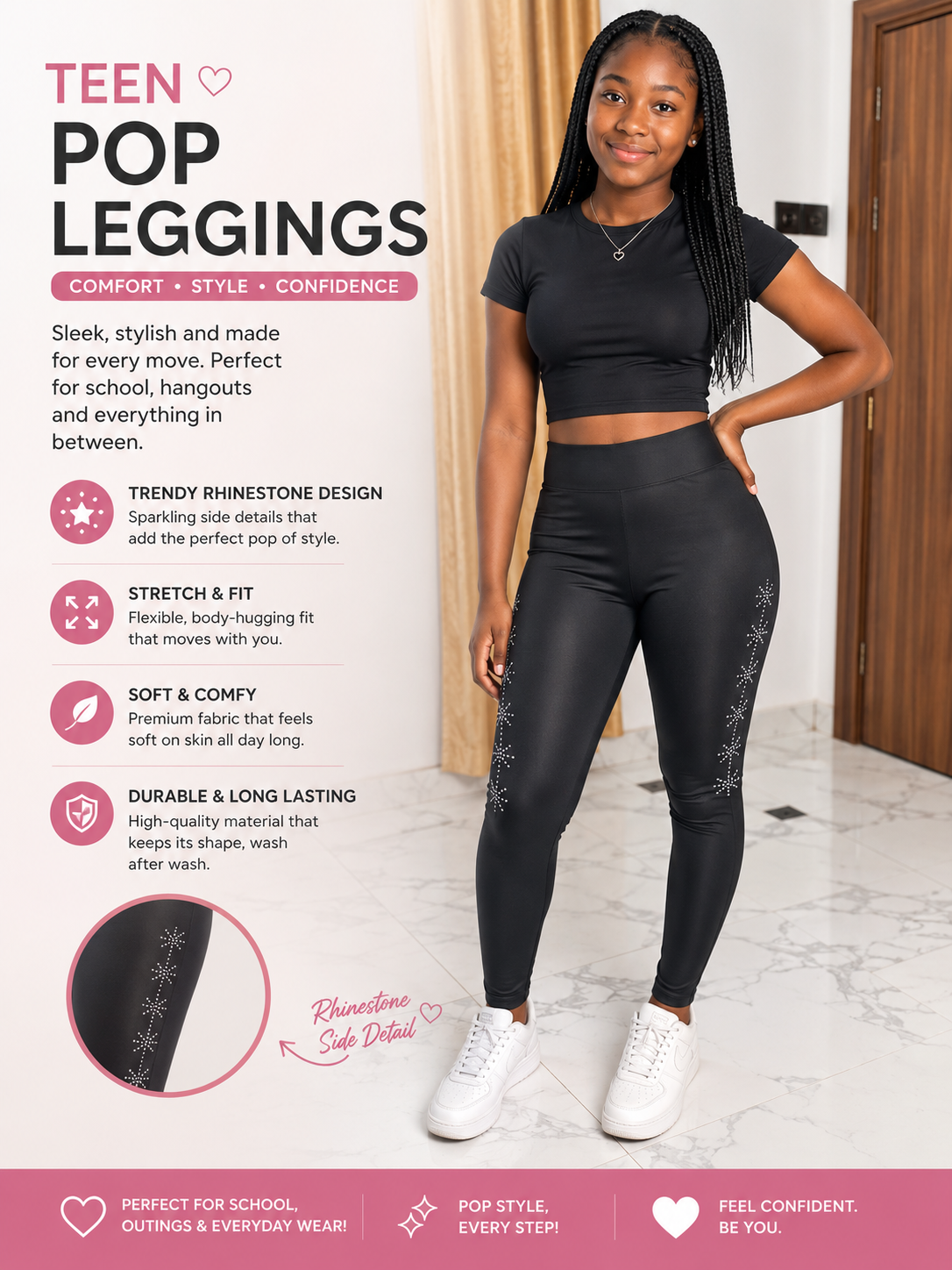 e111b2a6-8c84-4b0d-a89f-ae7025480b36-11 QUALITY STONED TEENAGE LEGGINS - Image 1