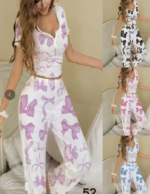 QUALITY 2PC LACEY TOP AND TROUSER NIGHT WEAR/LOUNGE WEAR DESIGN 1(SPANDEX MATERIAL) - Image 6