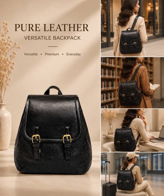PURE LEATHER UNISEX FANCY BACKPACK BAG 001 - Image 2