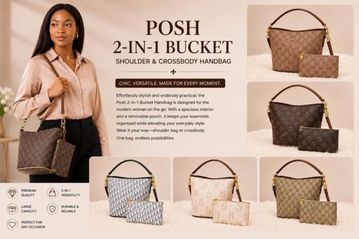 CUTE 2IN1 SHOULDER AND CROSS BODY BUCKET BAG 005 - Image 3