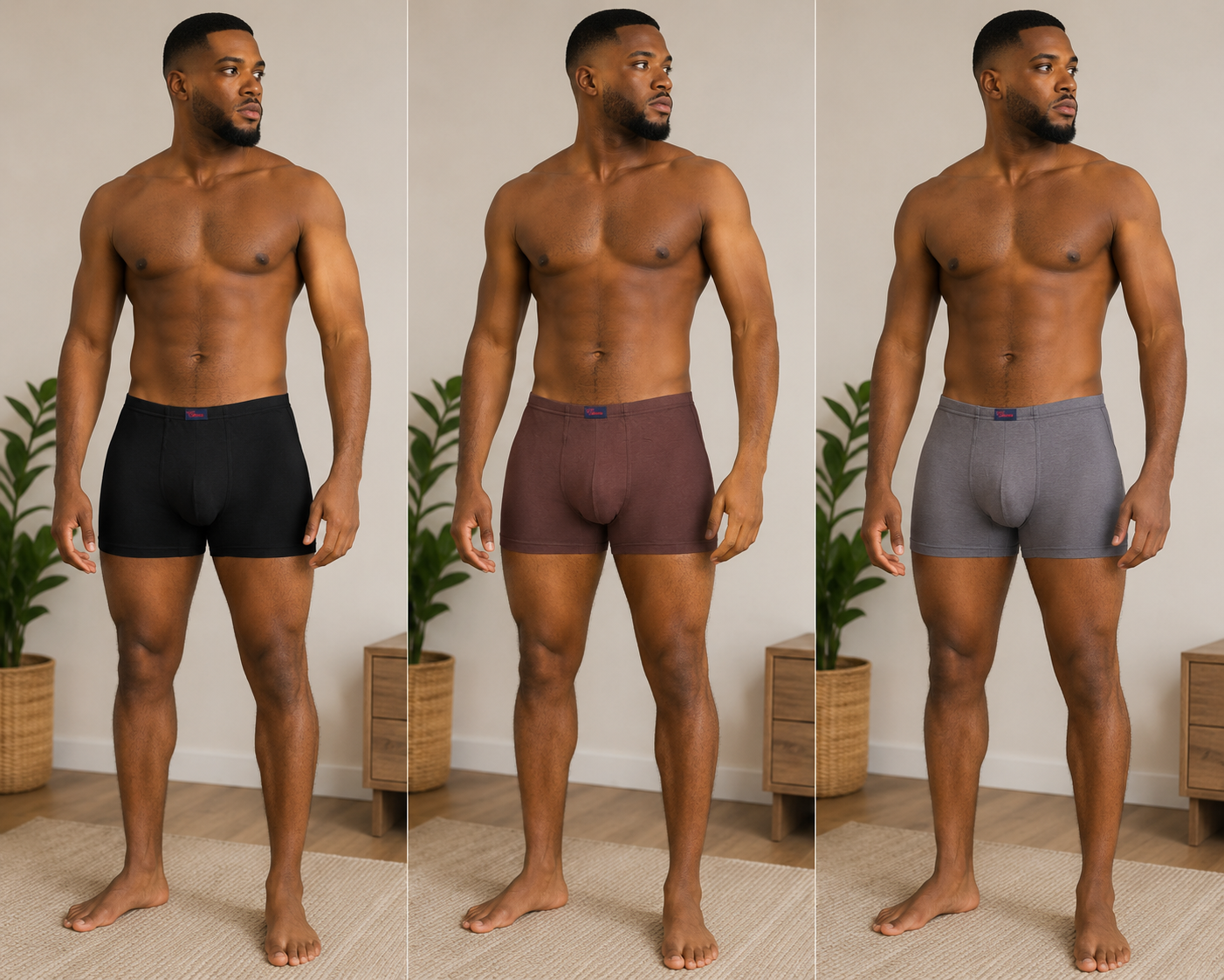 97e073f8-b20e-4cc6-be22-36120a6c5899-3 4IN1 💯 PURE COTTON MALE BOXER COMES IN A FANCY PACKAGING BAG(Black,Dark grey,Blue,Red,Light grey,Coffee)you’ll be getting any of this color options in your bag - Image 1