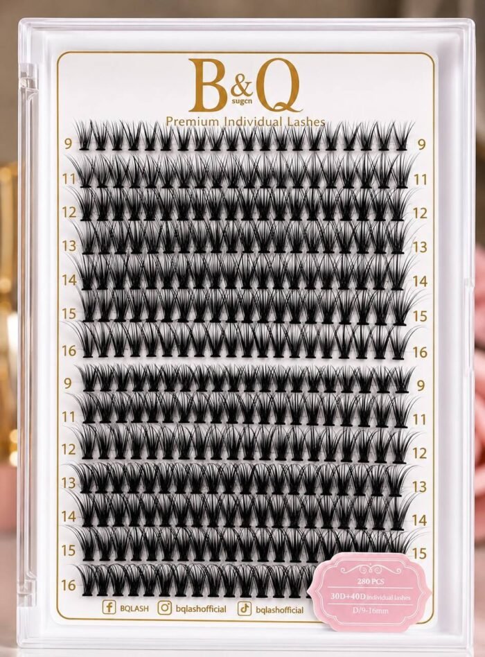 B&Q LASH BEAUTY CLUSTER LASHES SET(30D/40D•••9-16mm)
You can use this pack about 10 times - Image 2