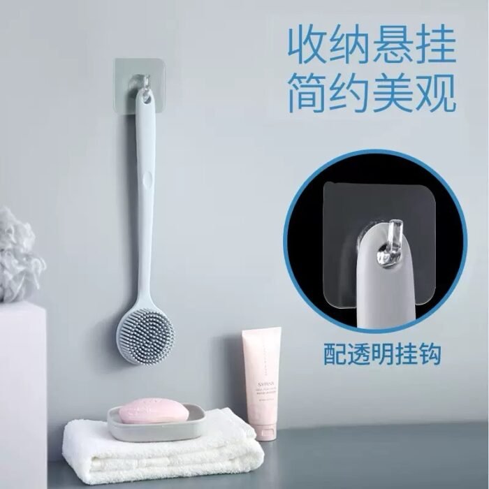 SILICONE DOUBLE SIDED LONG HANDLE SCRUBBING AND BATHING BRUSH - Image 2